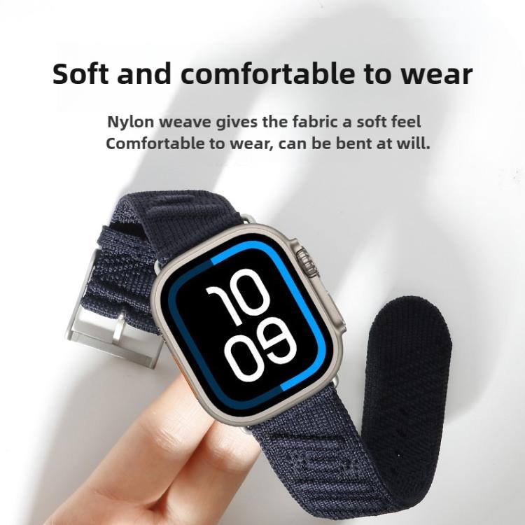 For Apple Watch 42mm / 41mm / 40mm / 38mm Style H Twill Nylon Watch Band