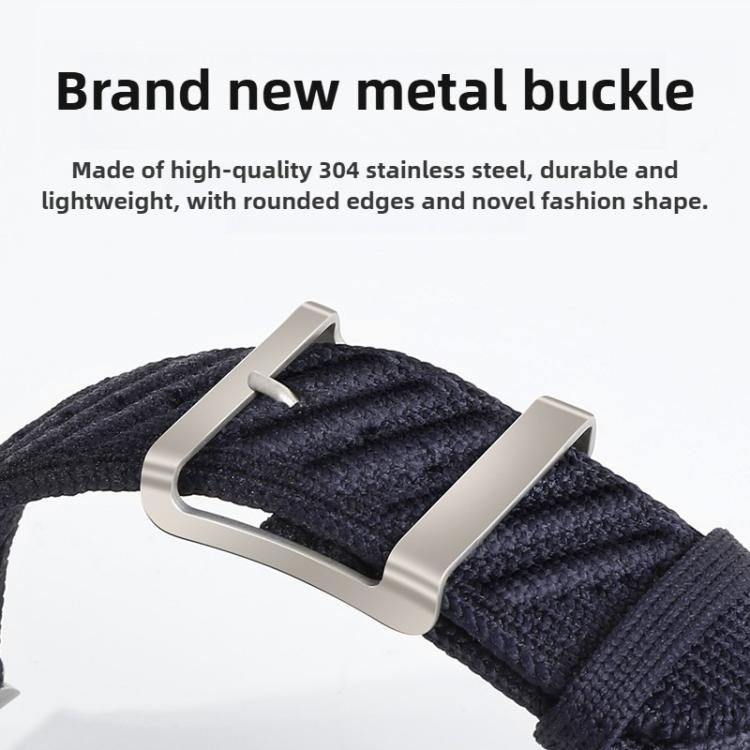 For Apple Watch 46mm / 49mm / 45mm / 44mm Style H Twill Nylon Watch Band