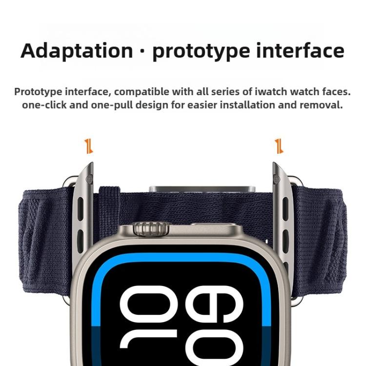 For Apple Watch 46mm / 49mm / 45mm / 44mm Style H Twill Nylon Watch Band