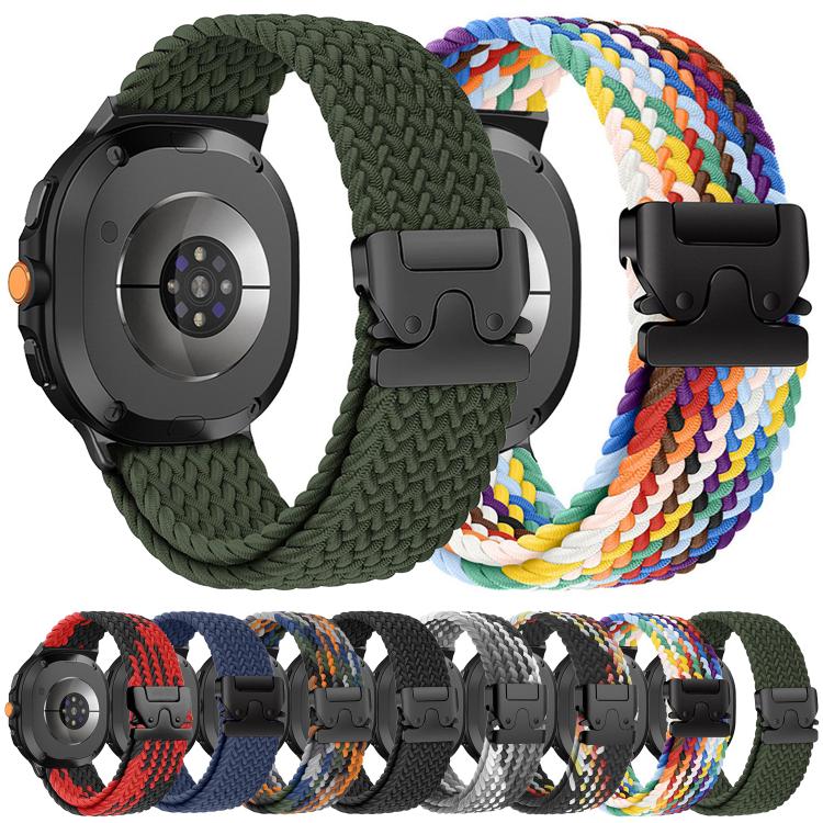 For Samsung Galaxy Watch8 / Watch8 Classic Parachute Buckle Elastic Nylon Braided Watch Band
