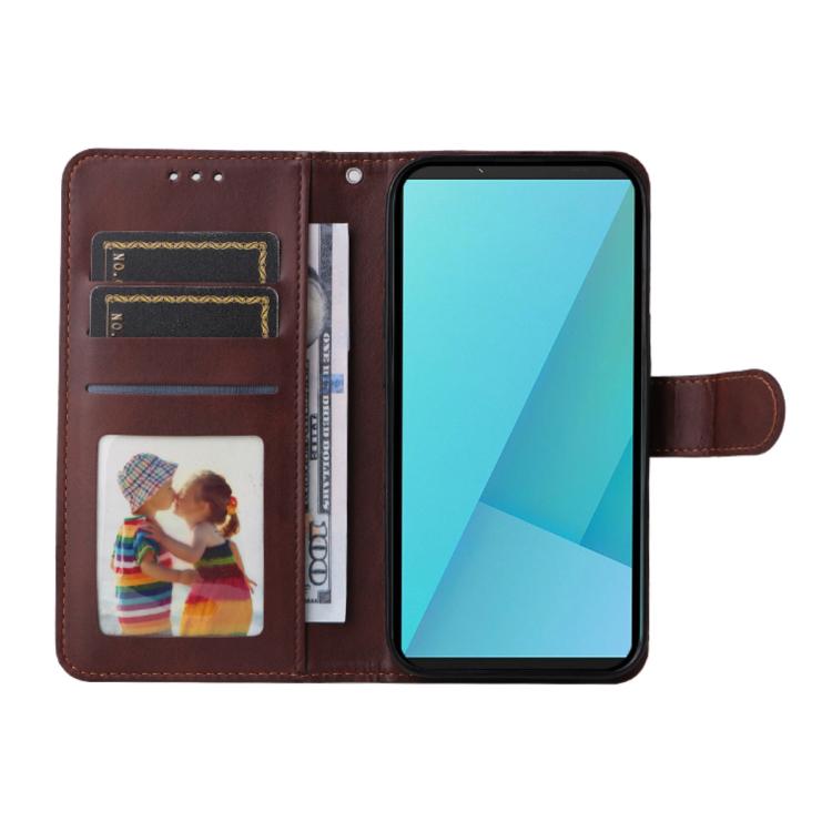 For Sony Xperia 10 VII ENKAY Card Wallet Calf Texture Leather Phone Case with Screen Film