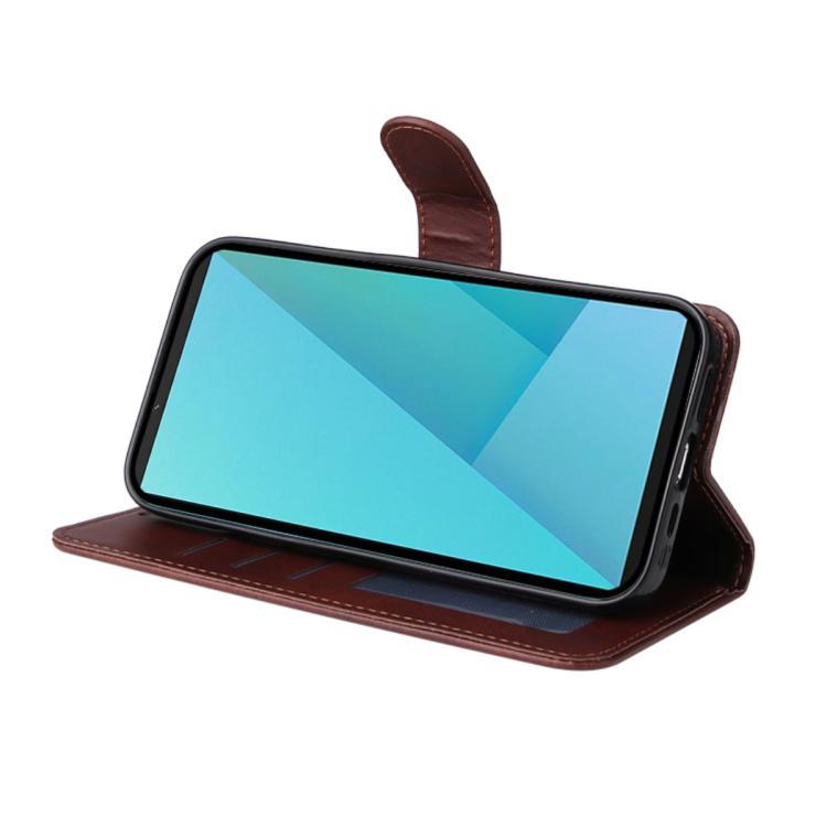 For Sony Xperia 10 VII ENKAY Card Wallet Calf Texture Leather Phone Case with Screen Film