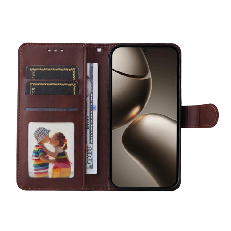 For Xiaomi 15T ENKAY Card Wallet Calf Texture Leather Phone Case with 0.18mm High Aluminum-silicon Glass Film