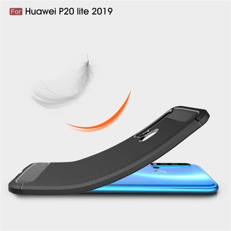 Brushed Texture Carbon Fiber TPU Case for Huawei Nova5i / P20 Lite 2019(Red)