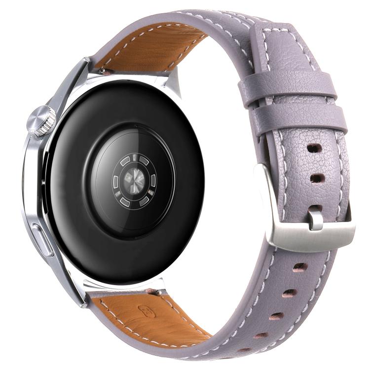 For Huawei Watch GT 6 46mm Silver Buckle Leather Watch Band