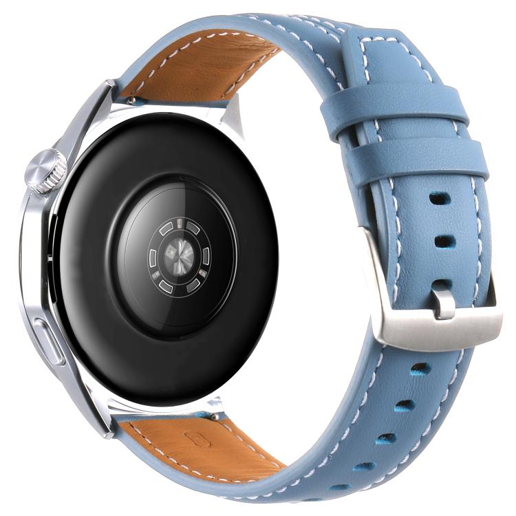 For Huawei Watch GT 6 46mm Silver Buckle Leather Watch Band