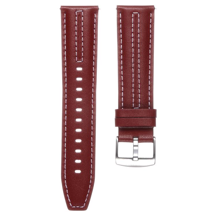 For Huawei Watch GT 6 46mm Silver Buckle Leather Watch Band