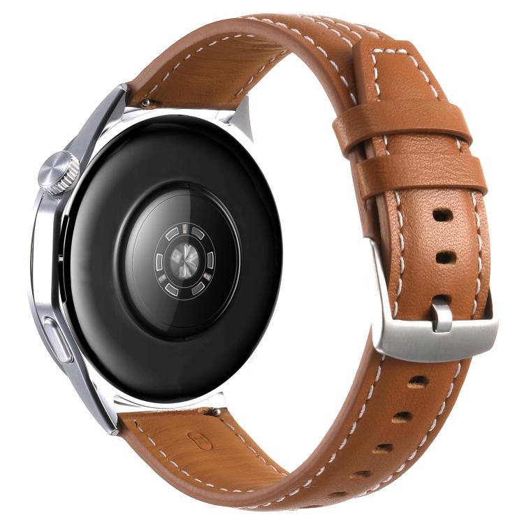 For Huawei Watch GT 6 46mm Silver Buckle Leather Watch Band