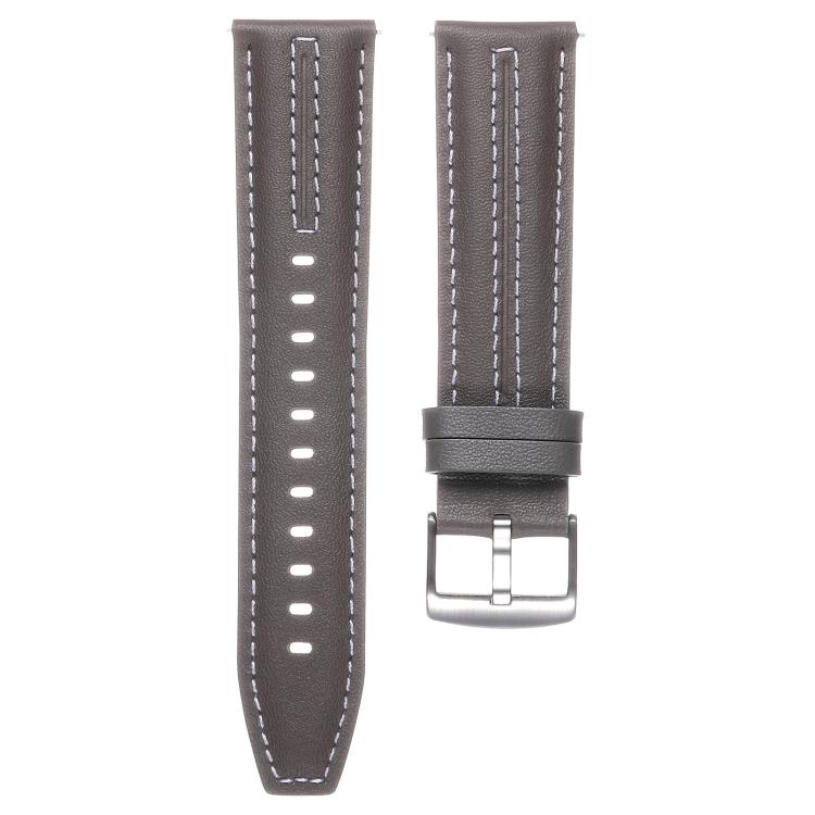 For Huawei Watch GT 6 46mm Silver Buckle Leather Watch Band