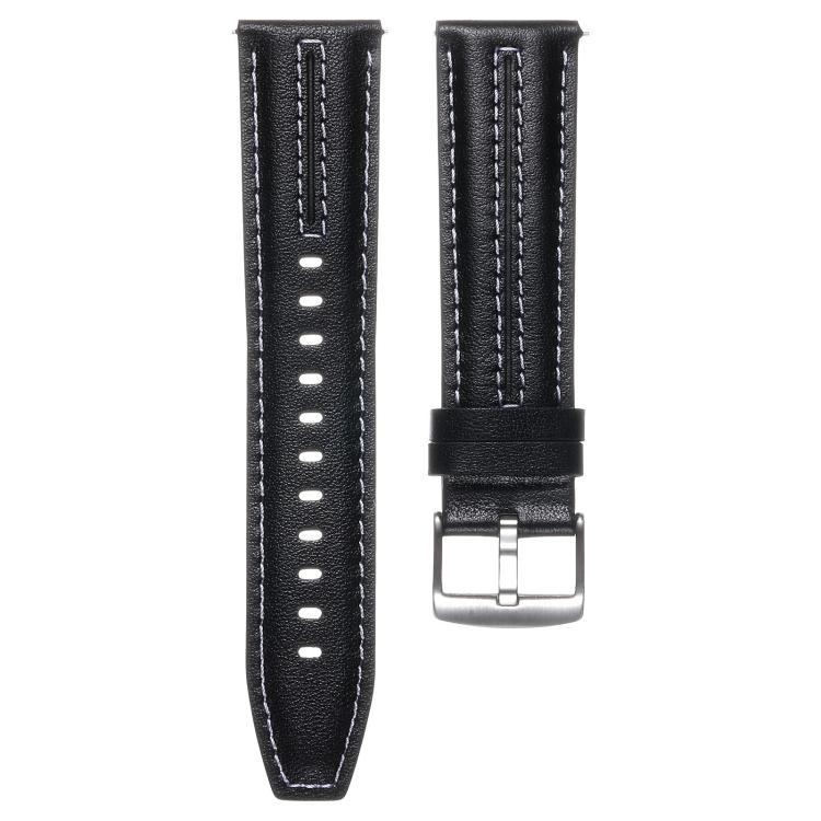 For Huawei Watch GT 6 46mm Silver Buckle Leather Watch Band