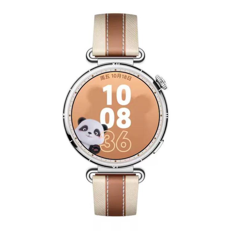 For Huawei Watch GT 6 41mm 18mm Two Color Stitching Leather Watch Band