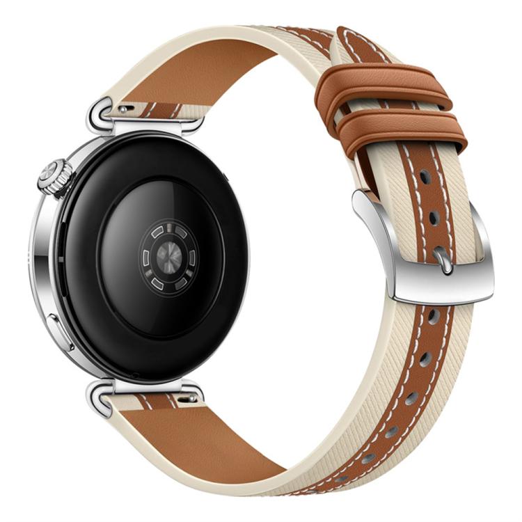 For Huawei Watch GT 6 41mm 18mm Two Color Stitching Leather Watch Band