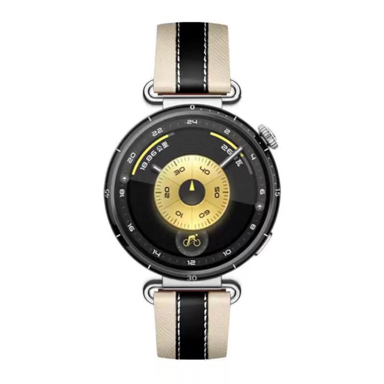 For Huawei Watch GT 6 41mm 18mm Two Color Stitching Leather Watch Band
