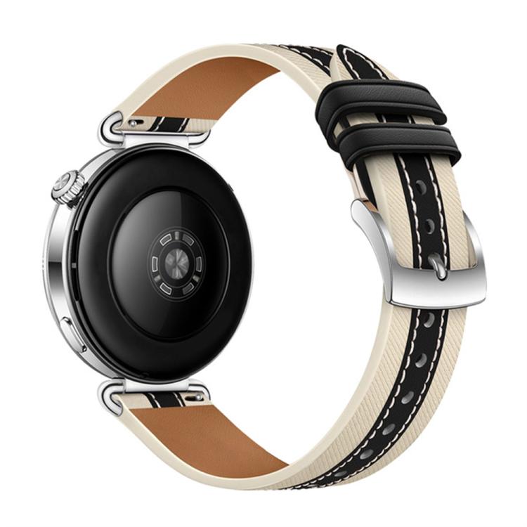 For Huawei Watch GT 6 41mm 18mm Two Color Stitching Leather Watch Band