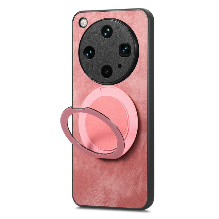 For OPPO Find X8 Ultra Retro Leather Rotation Round Holder Phone Case