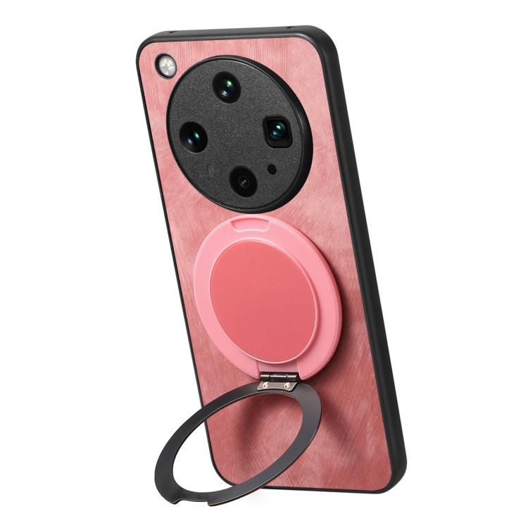 For OPPO Find X8 Ultra Retro Leather Rotation Round Holder Phone Case