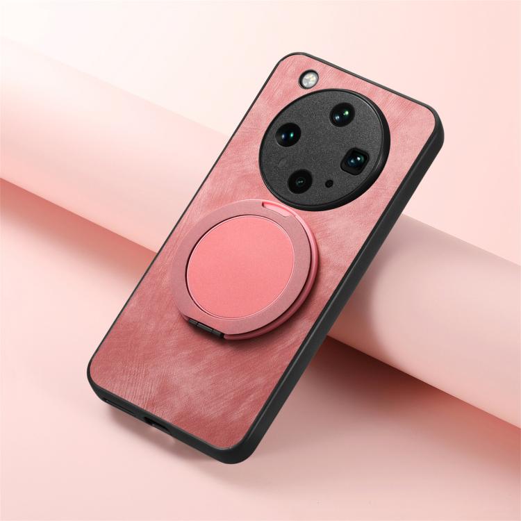 For OPPO Find X8 Ultra Retro Leather Rotation Round Holder Phone Case