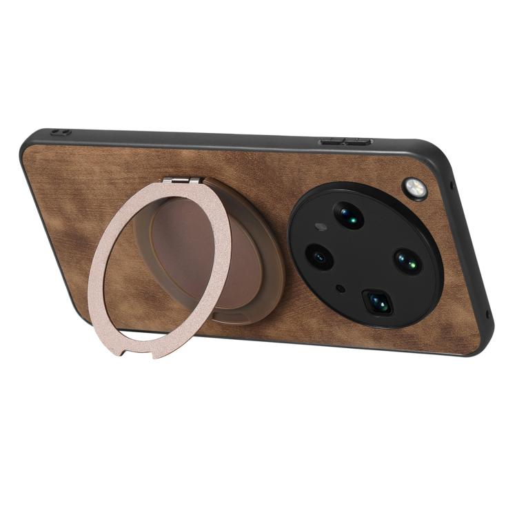 For OPPO Find X8 Ultra Retro Leather Rotation Round Holder Phone Case