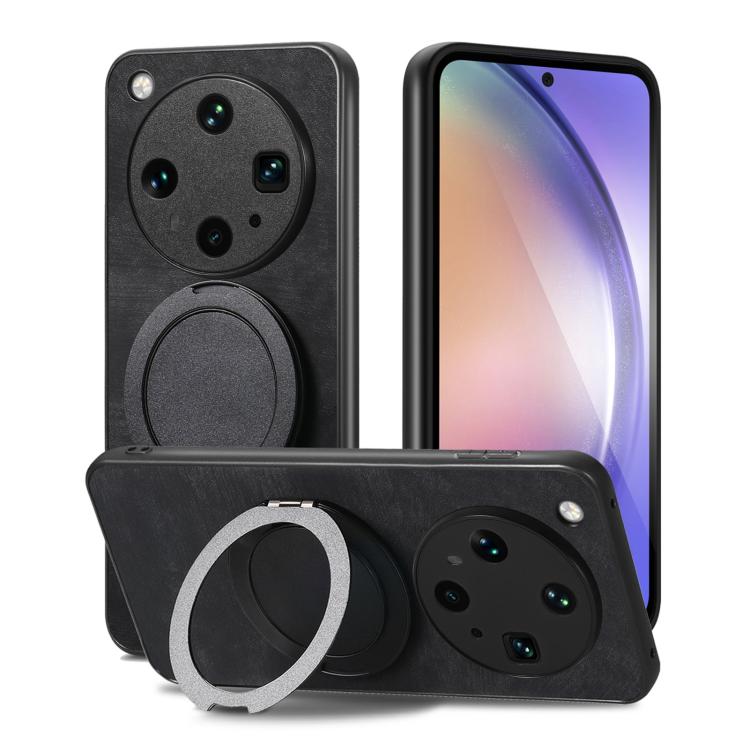 For OPPO Find X8 Ultra Retro Leather Rotation Round Holder Phone Case