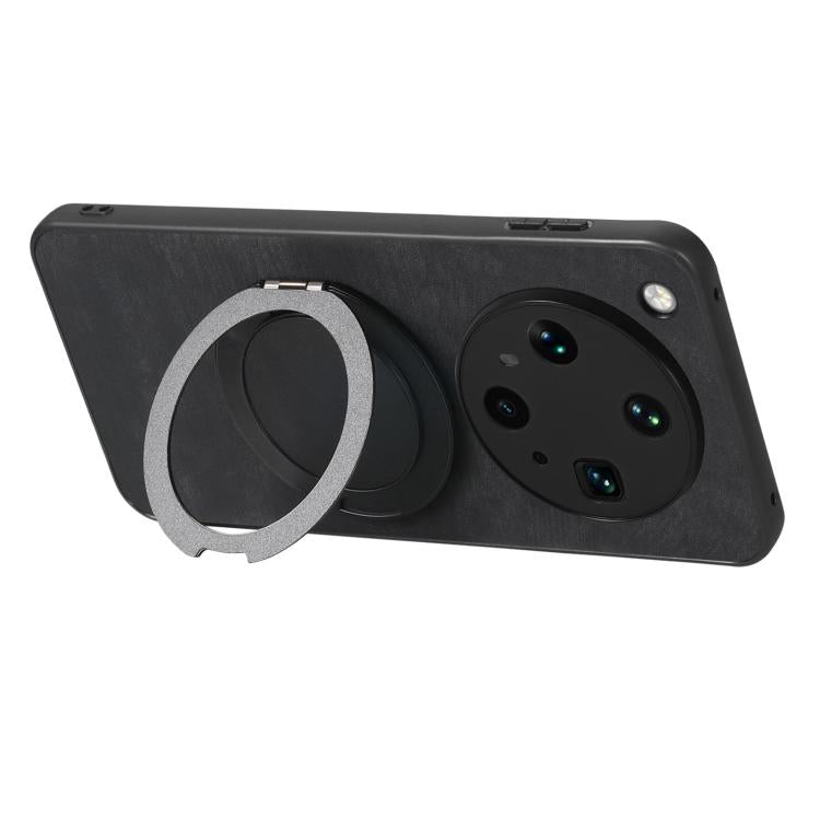 For OPPO Find X8 Ultra Retro Leather Rotation Round Holder Phone Case