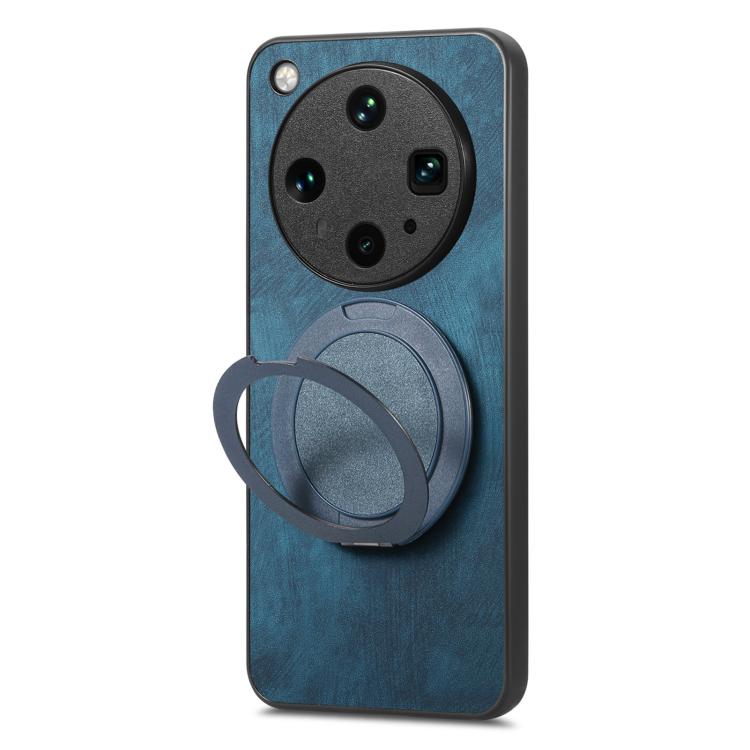 For OPPO Find X8 Ultra Retro Leather Rotation Round Holder Phone Case