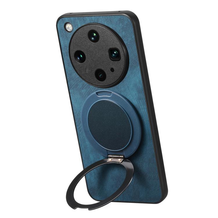 For OPPO Find X8 Ultra Retro Leather Rotation Round Holder Phone Case