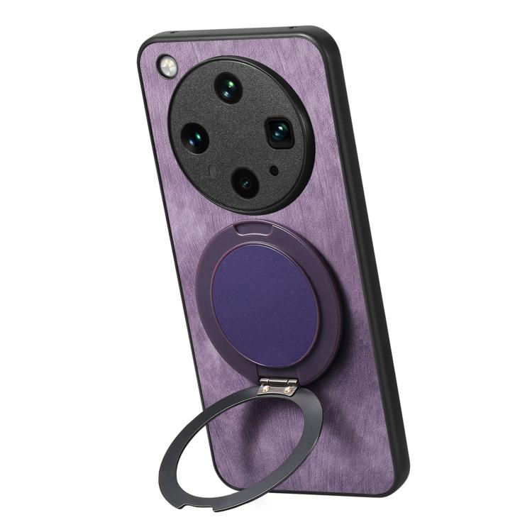 For OPPO Find X8 Ultra Retro Leather Rotation Round Holder Phone Case