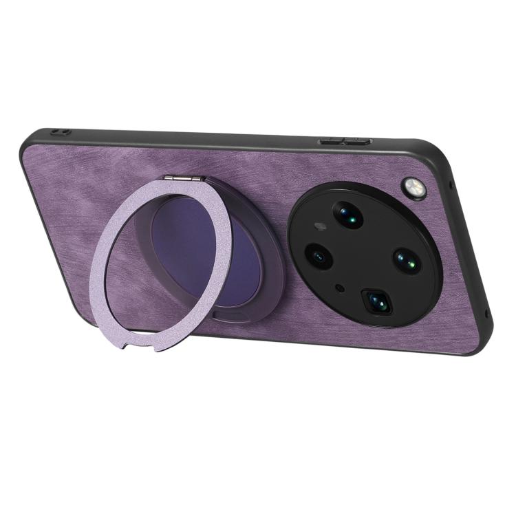 For OPPO Find X8 Ultra Retro Leather Rotation Round Holder Phone Case
