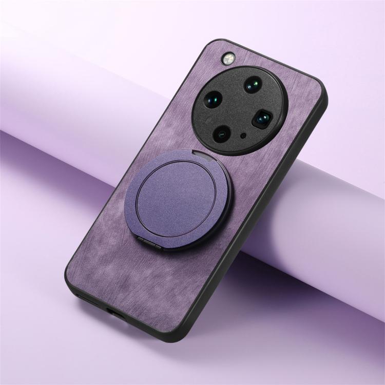 For OPPO Find X8 Ultra Retro Leather Rotation Round Holder Phone Case