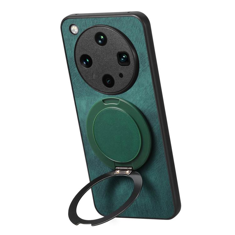 For OPPO Find X8 Ultra Retro Leather Rotation Round Holder Phone Case
