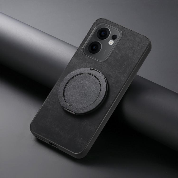 For OPPO Reno13 F Retro Leather Rotation Round Holder Phone Case