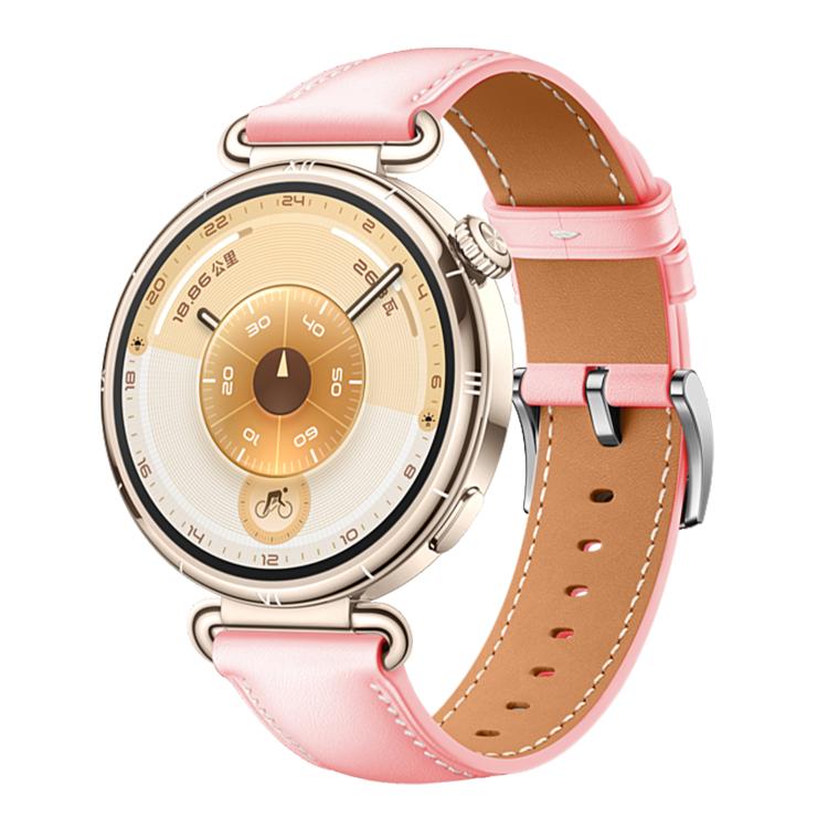 For Huawei Watch GT 6 41mm Silver Buckle Genuine Leather Watch Band