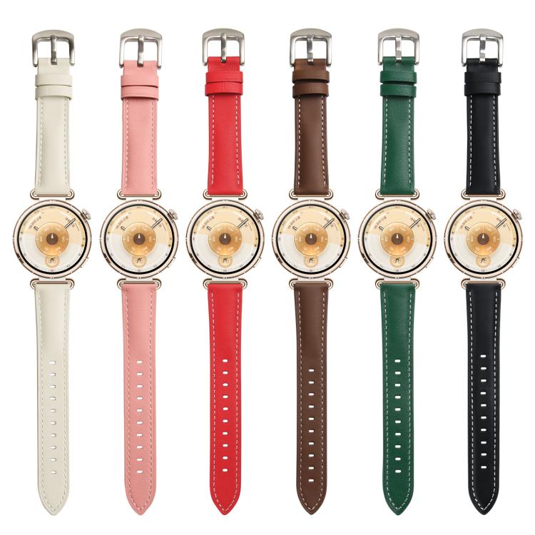 For Huawei Watch GT 6 41mm Silver Buckle Genuine Leather Watch Band