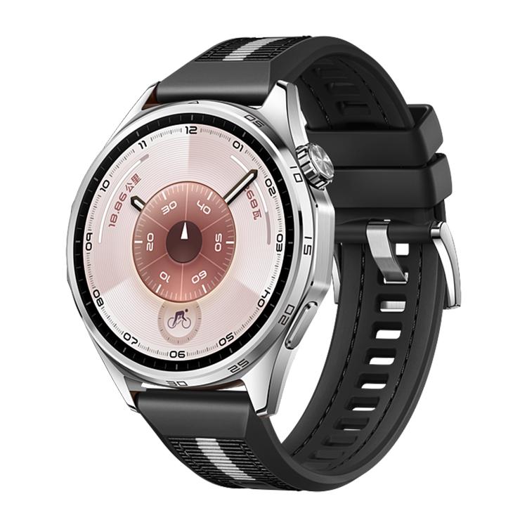 For Huawei Watch GT 6 46mm Braid Nylon Hybrid Silicone Watch Band