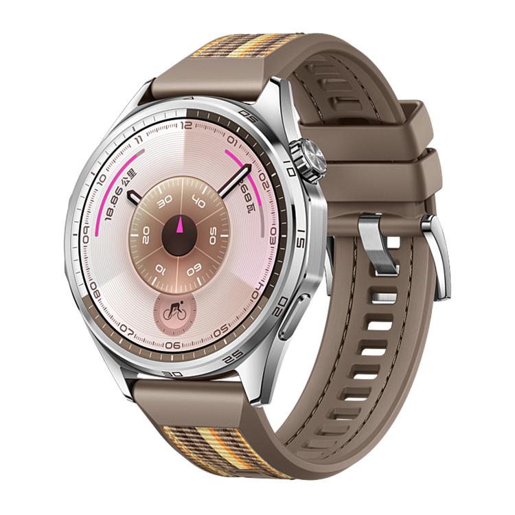 For Huawei Watch GT 6 46mm Braid Nylon Hybrid Silicone Watch Band