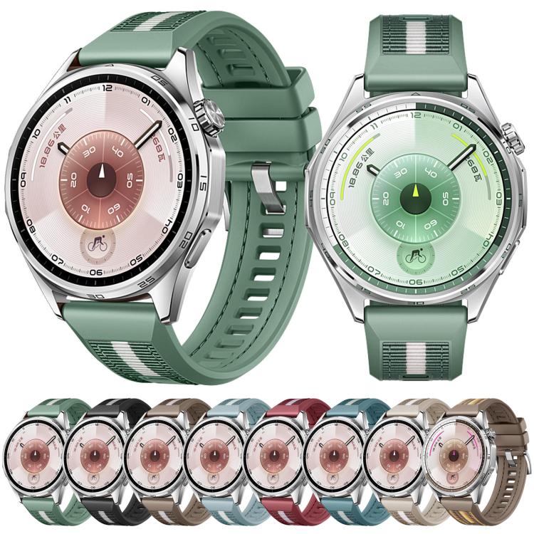 For Huawei Watch GT 6 46mm Braid Nylon Hybrid Silicone Watch Band