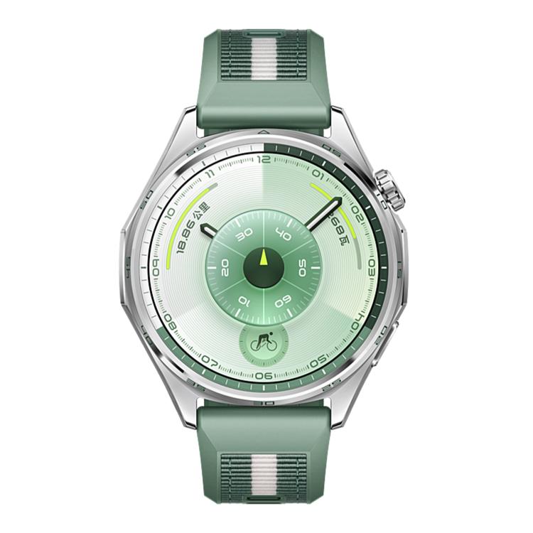 For Huawei Watch GT 6 46mm Braid Nylon Hybrid Silicone Watch Band