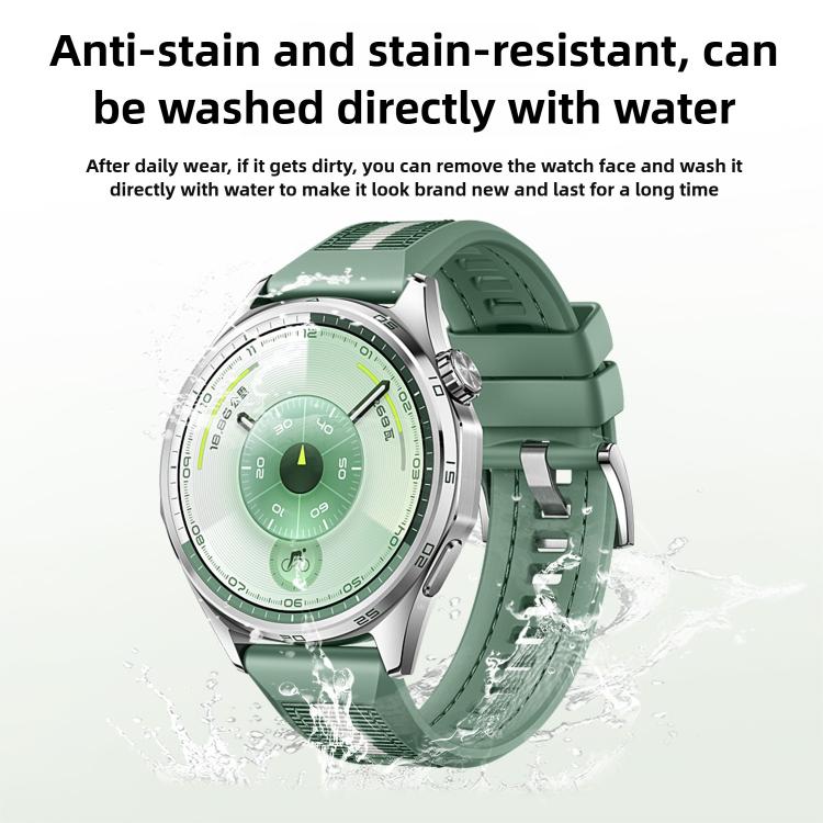 For Huawei Watch GT 6 46mm Braid Nylon Hybrid Silicone Watch Band