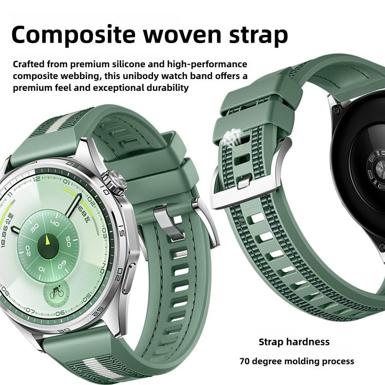 For Huawei Watch GT 6 46mm Braid Nylon Hybrid Silicone Watch Band
