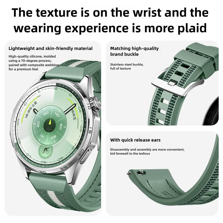 For Huawei Watch GT 6 46mm Braid Nylon Hybrid Silicone Watch Band