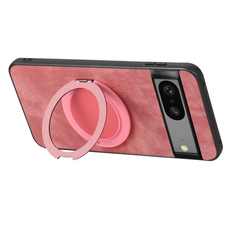 For Google Pixel 7 Retro Leather Rotation Round Holder Phone Case