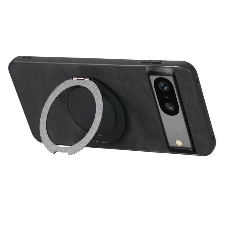 For Google Pixel 7 Retro Leather Rotation Round Holder Phone Case