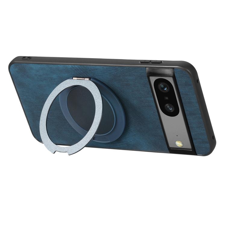 For Google Pixel 7 Retro Leather Rotation Round Holder Phone Case