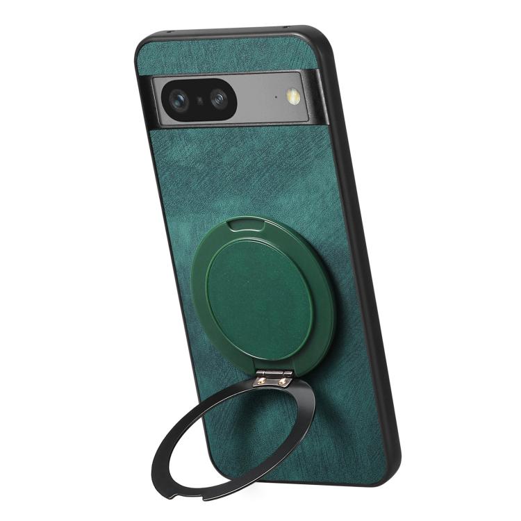 For Google Pixel 7 Retro Leather Rotation Round Holder Phone Case