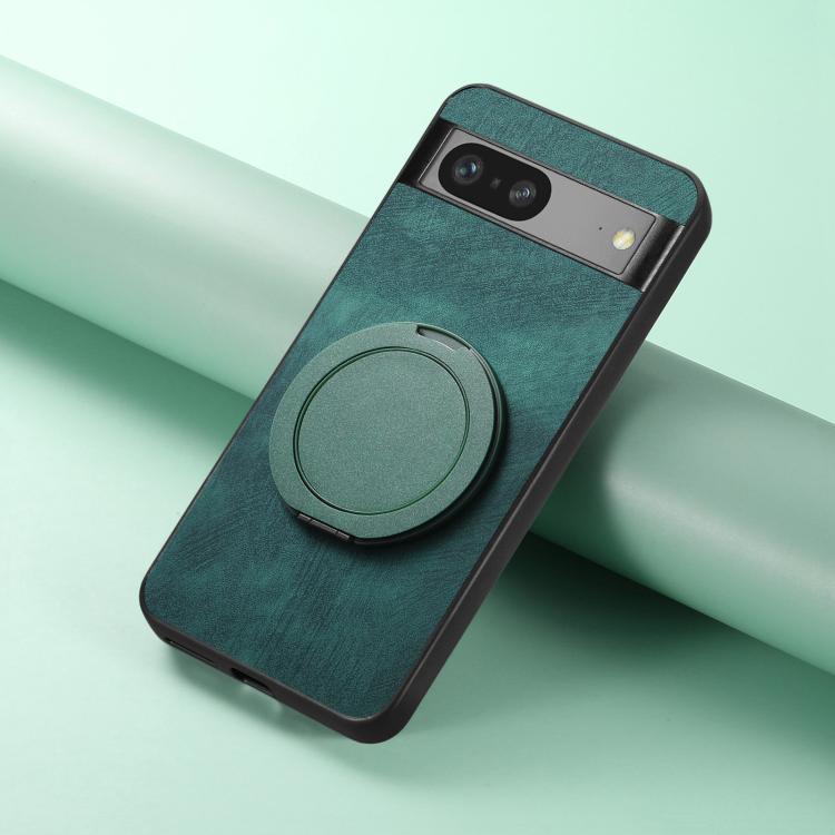 For Google Pixel 7 Retro Leather Rotation Round Holder Phone Case