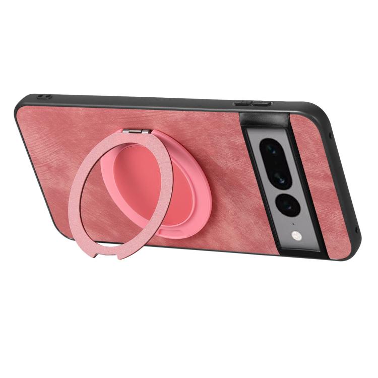 For Google Pixel 7 Pro Retro Leather Rotation Round Holder Phone Case