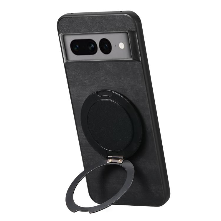 For Google Pixel 7 Pro Retro Leather Rotation Round Holder Phone Case