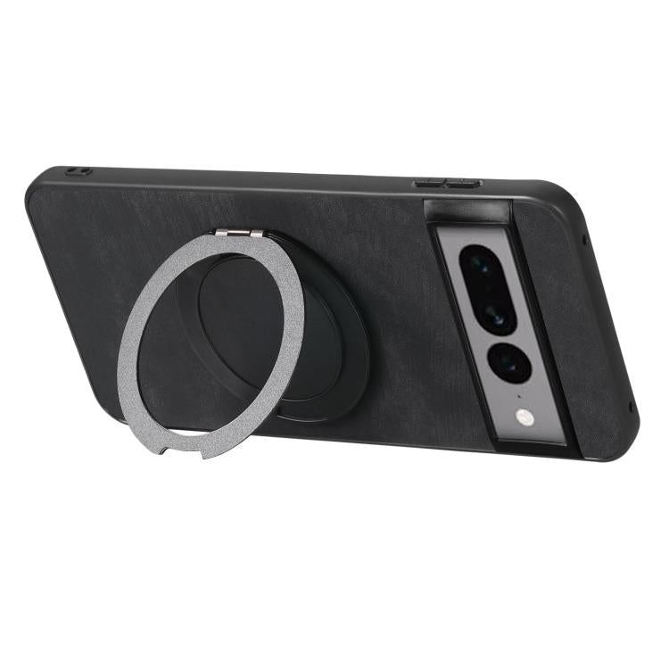 For Google Pixel 7 Pro Retro Leather Rotation Round Holder Phone Case
