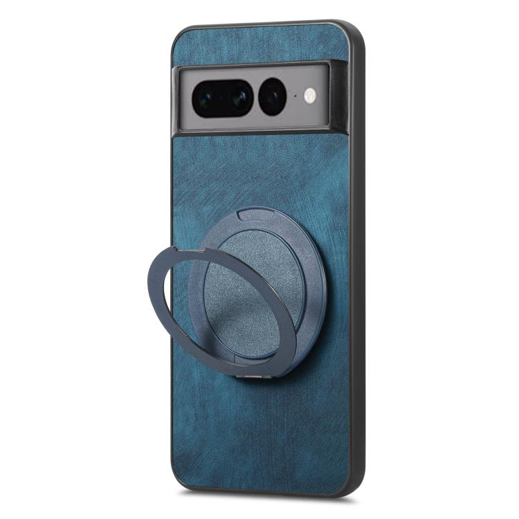 For Google Pixel 7 Pro Retro Leather Rotation Round Holder Phone Case