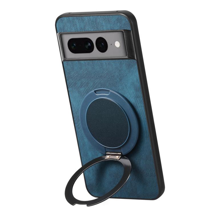 For Google Pixel 7 Pro Retro Leather Rotation Round Holder Phone Case